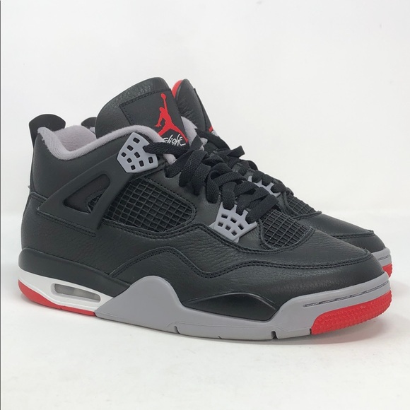 Air Jordan 4 Retro Bred Reimagined FV5029-006 Black Fire Red Sneakers- Size 8.5 - Picture 10 of 14
